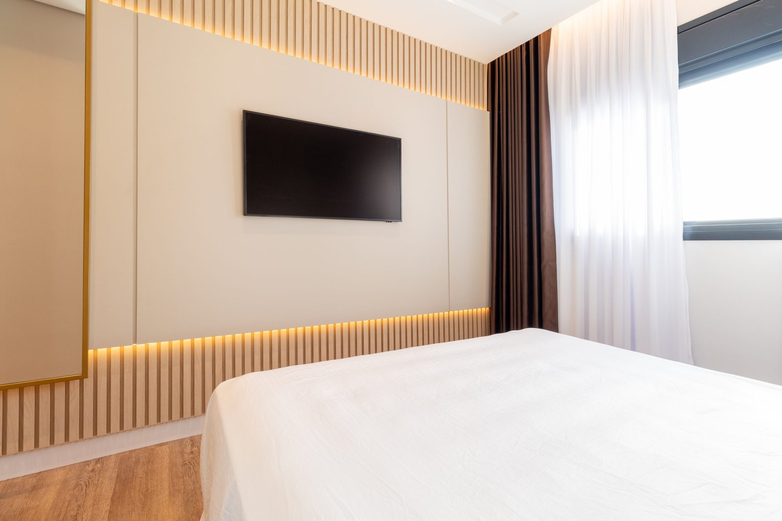 Painel ripado com iluminação em led